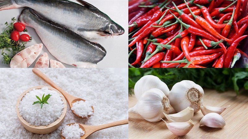 Ingredients for grilled basa fish with chili salt