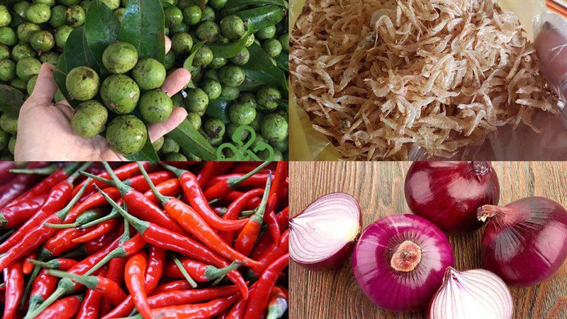 Ingredients for Thai-style pickled soursop