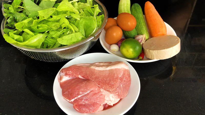 Ingredients for mixed spring rolls