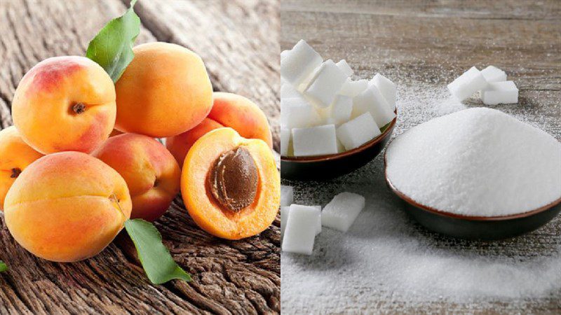 Ingredients for apricot jam