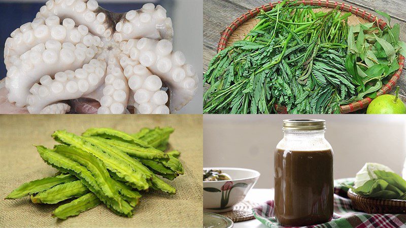 Ingredients for Thai-style octopus salad