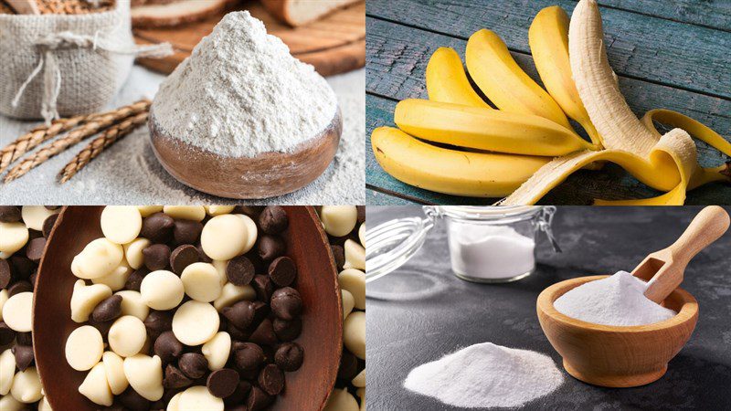 Ingredients for microwave banana bread