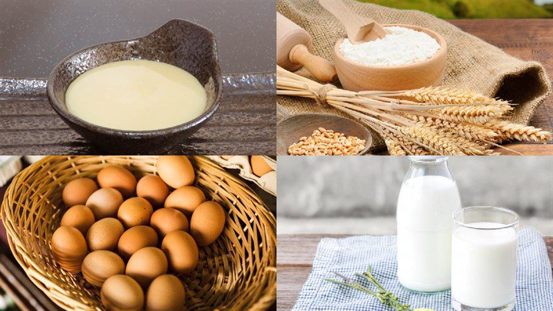 Ingredients for butterflower bread without kneading