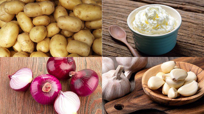 Ingredients for French style mashed potatoes