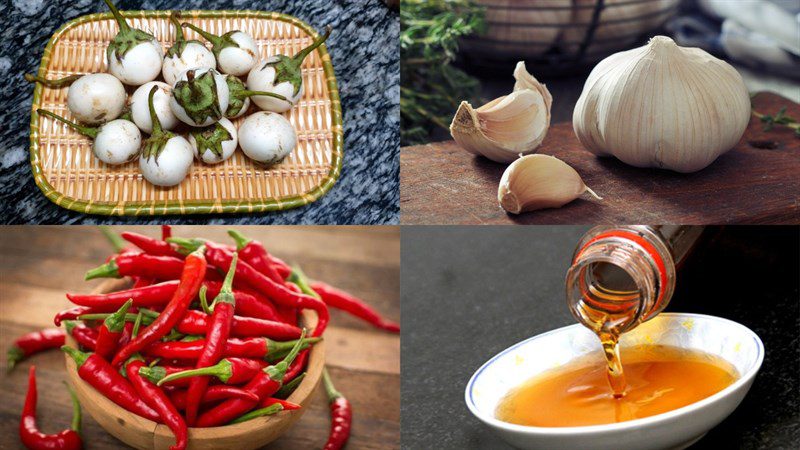 Ingredients for pickled eggplant dish