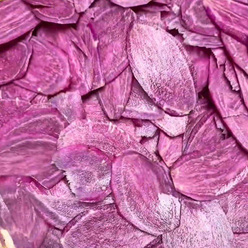 Step 1 Fry the purple sweet potato Purple sweet potato with butter and sugar (Recipe shared from Tiktok Cooking with TasteVN)