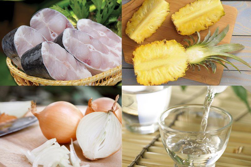 Ingredients for dish 3 ways to make Tả pí lù with vegetables and basa fish