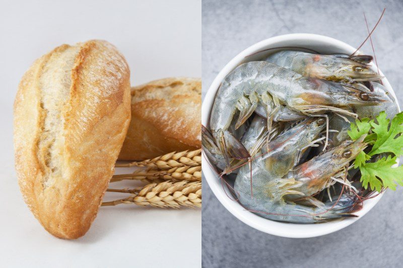 Ingredients for the fried shrimp bread dish