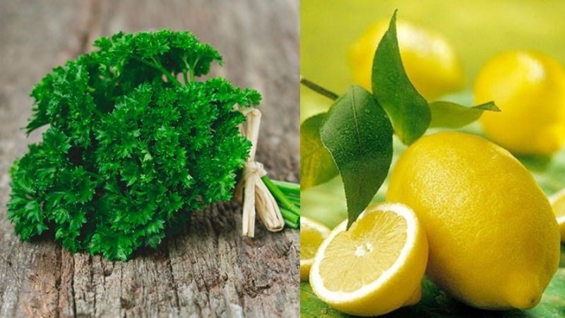 Ingredients for parsley juice