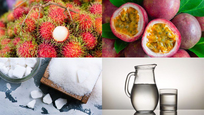 Ingredients for rambutan juice