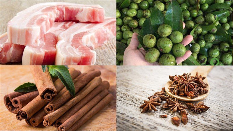 Ingredients for braised sour pork