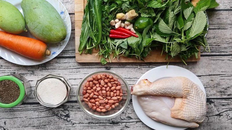 Ingredients for Green Mango Chicken Salad