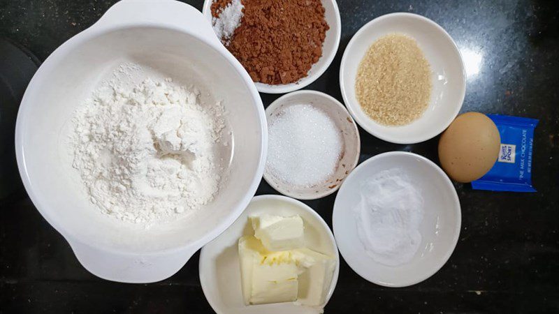 Ingredients for brownie cake using air fryer