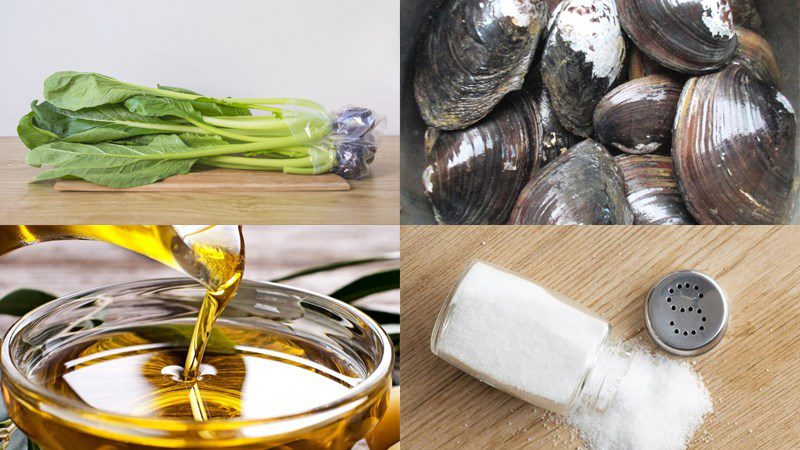 Ingredients for clam vegetable soup