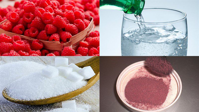 Ingredients for raspberry soda dish