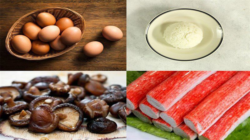 Ingredients for crab stick omelet