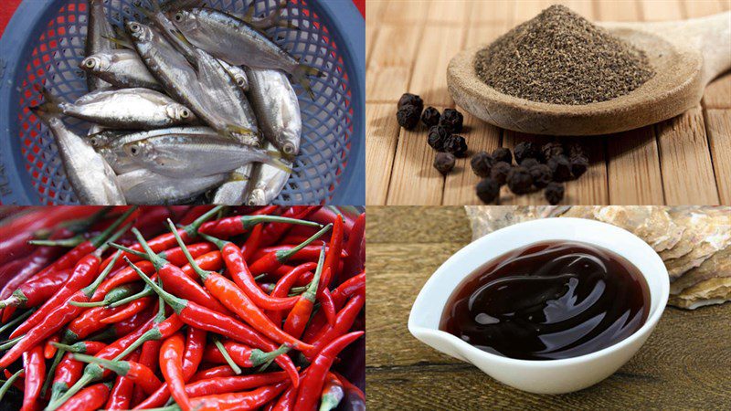 Ingredients for braised catfish with pepper