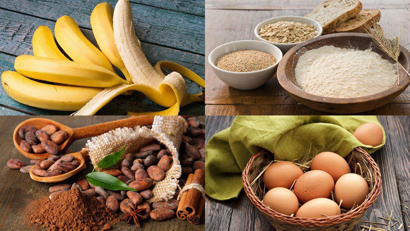 Ingredients for baked banana cake using an air fryer