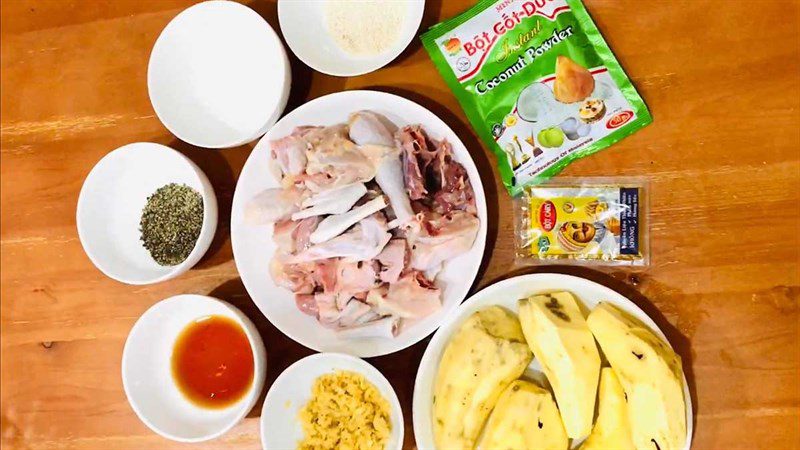 Ingredients for coconut milk chicken curry