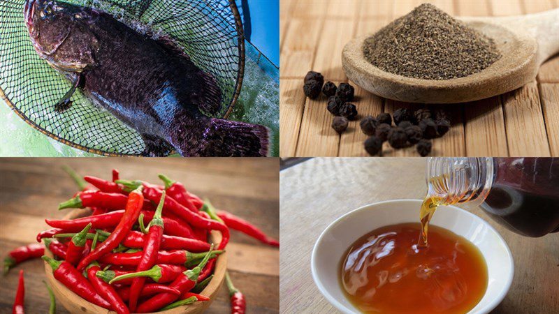 Ingredients for braised grouper with pepper