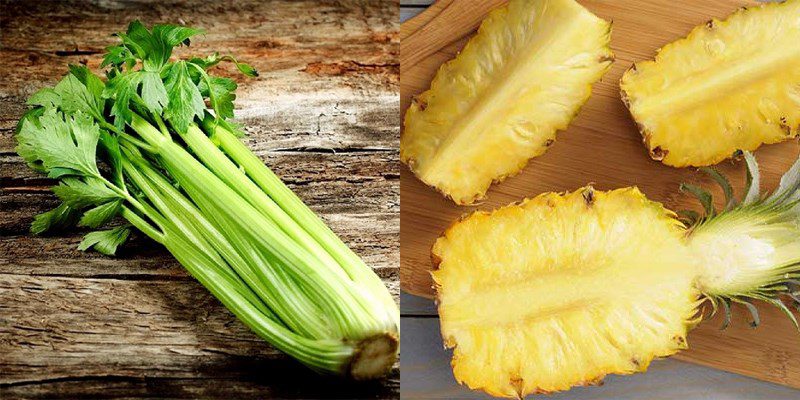 Ingredients for the recipe celery juice for beautiful skin and body shape