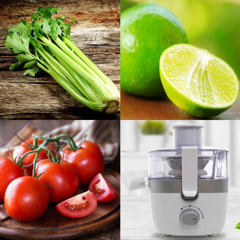 Ingredients for the celery juice recipe for skin and body shape