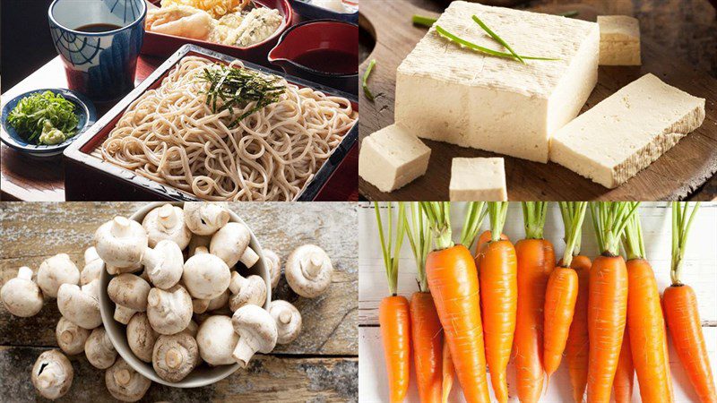 Ingredients for the dish 2 ways to make stir-fried soba noodles