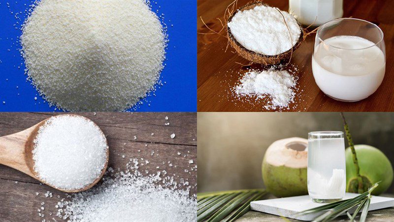 Ingredients for coconut milk jelly dish