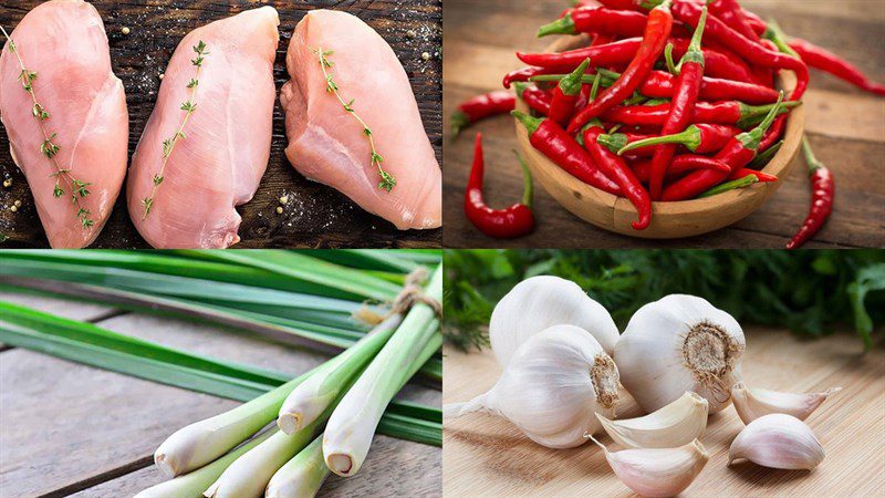 Ingredients for Fried Lemongrass Chili Chicken