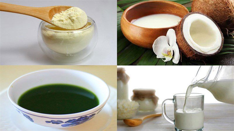 Ingredients for coconut milk jelly dish