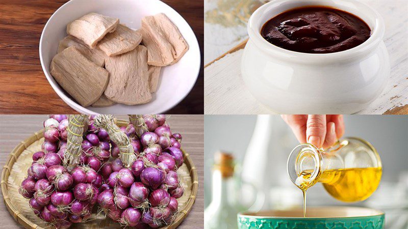 Ingredients for braised vegetarian char siu