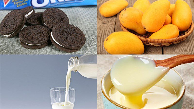 Ingredients for Oreo smoothie