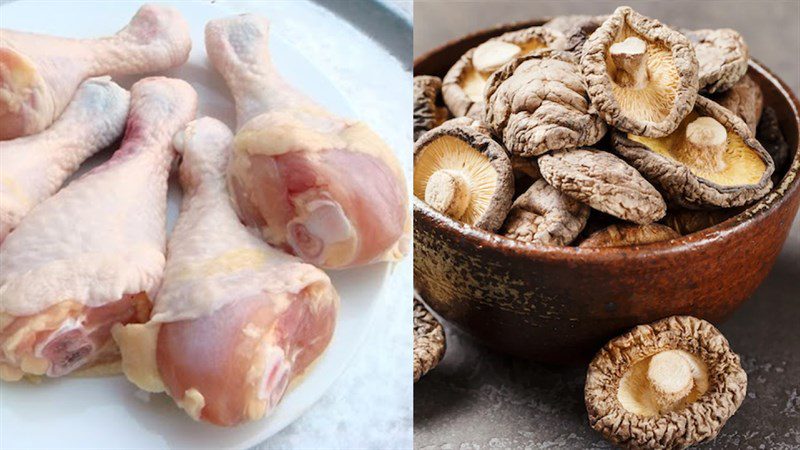 Ingredients for the dish chicken rolled with vegetables and chicken rolled with shiitake mushrooms