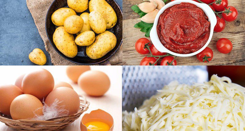 Ingredients for potato pizza dish without needing an oven