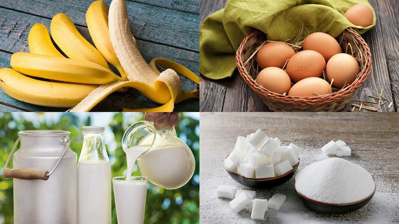 Ingredients for banana cake