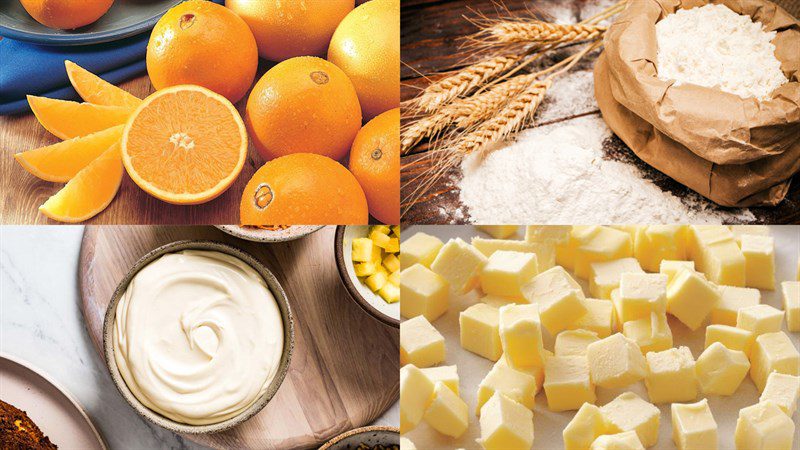 Ingredients for baked orange cheesecake