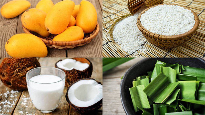 Ingredients for Thai mango sticky rice