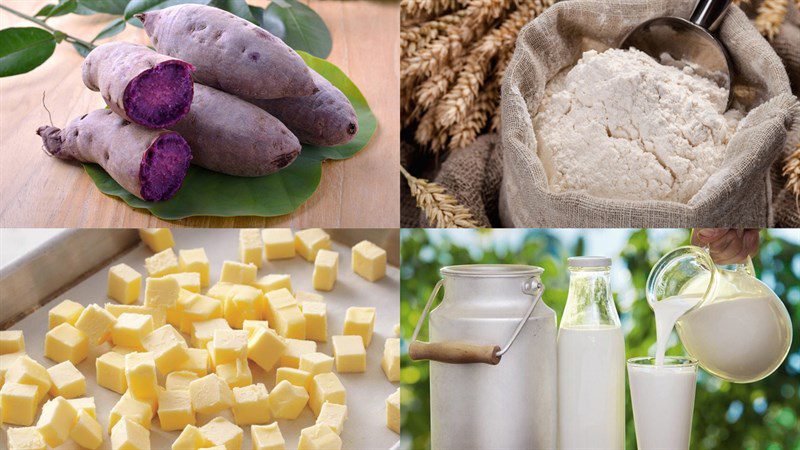 Ingredients for sweet potato milk bread