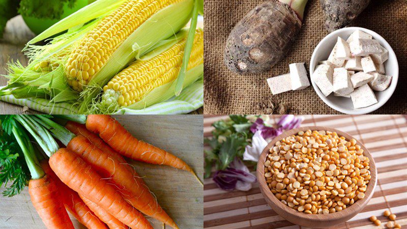 Ingredients for vegetarian spring rolls with mung beans