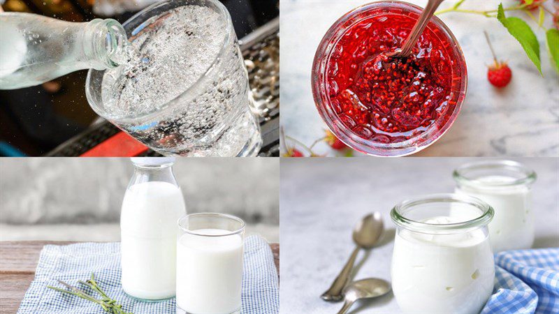 Ingredients for raspberry soda dish