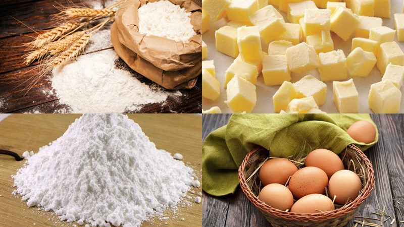 Ingredients for butter cookies