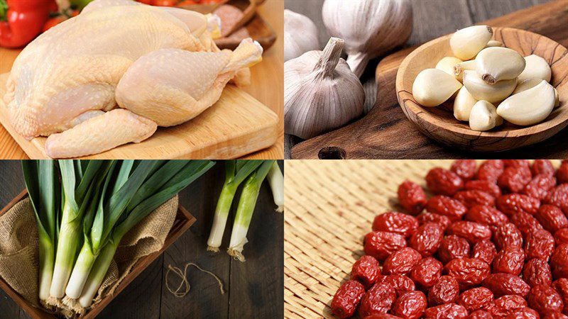 Ingredients for baeksuk chicken dish