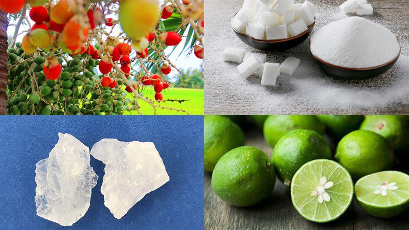 Ingredients for young areca nut jam