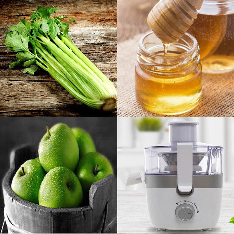 Ingredients for the recipe celery juice for beautiful skin and body shape