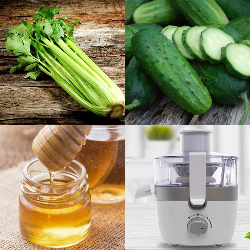 Ingredients for celery juice recipe for beautiful skin and body shape