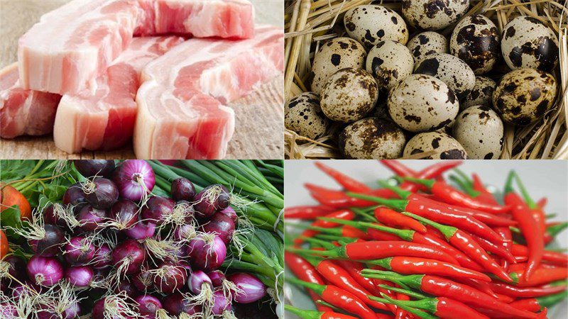 Ingredients for the dish how to make braised meat with quail eggs using a rice cooker