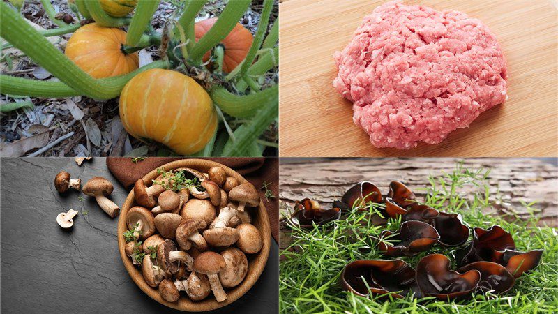 Ingredients for stuffed pumpkin dish