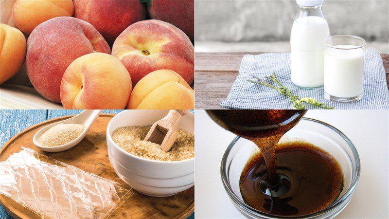 Ingredients for 2 ways to make peach panna cotta