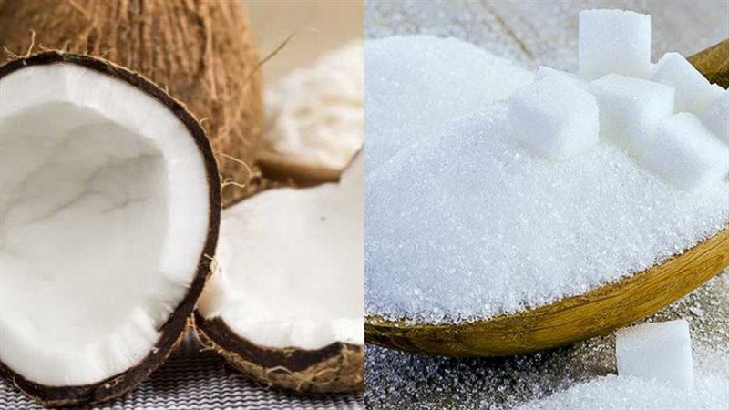 Ingredients for oven-baked coconut jam