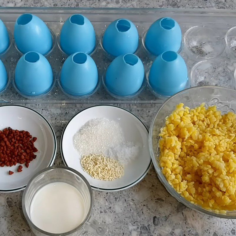 Ingredients for vegetarian boiled duck and chicken eggs